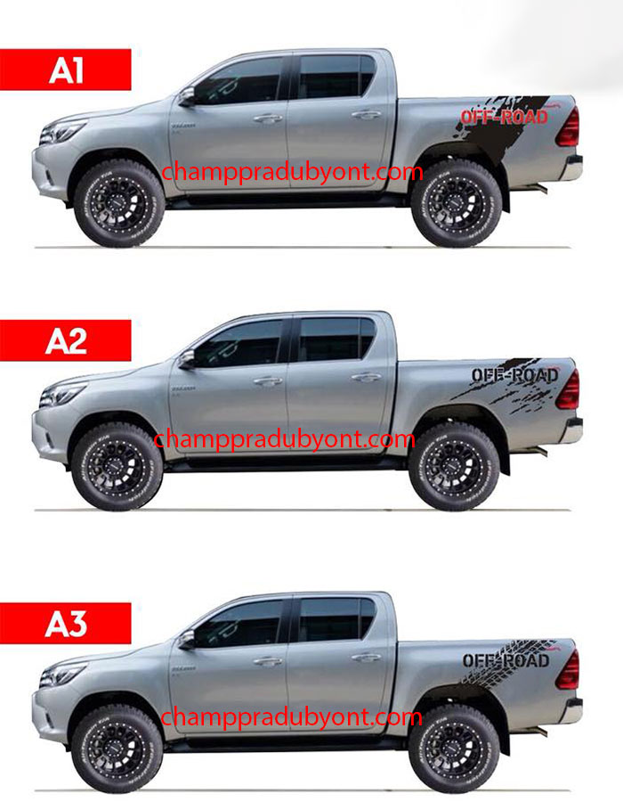 สติ๊กเกอร์คาดข้างรถ TOYOTA REVO 2015-2018 แบบ A
