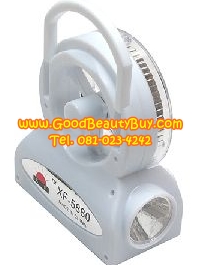 พัดลมไฟฉาย พัดลมพร้อมไฟฉาย ใช้ถ่านได้ ชาร์จไฟได้ Rechargeable LED Lantern with Fan (XF-5880)