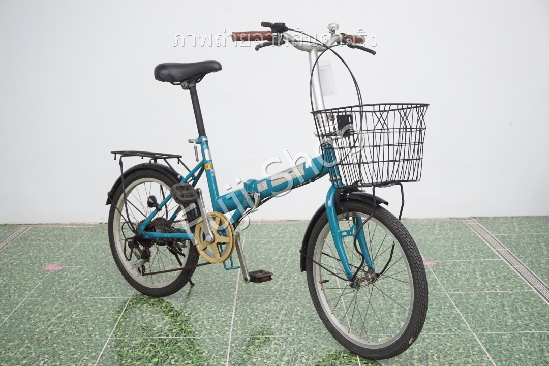 จักรยานพับได้ญี่ปุ่น - ล้อ 20 นิ้ว - มีเกียร์ - สีฟ้า [จักรยานมือสอง]