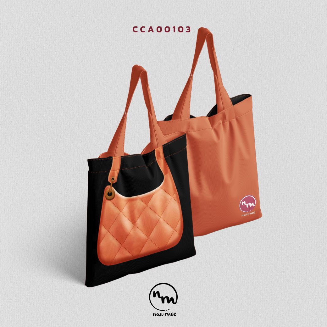 กระเป๋าแคนวาส CANVAS BAG พิมพ์ลาย กระเป๋าสีส้ม II รหัส CCA00103 #NaaMeeConcept #SHOPTER