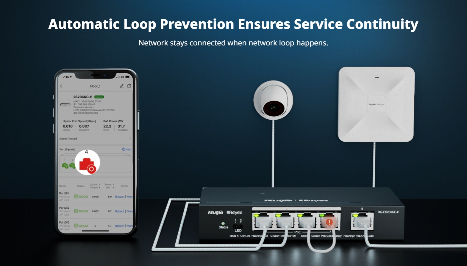 RUIJIE RG-ES224GC-V2 24-Port Cloud Manage Gigabit Switch BY BILLIONAIRE SECURETECH RG-ES224GC-V2