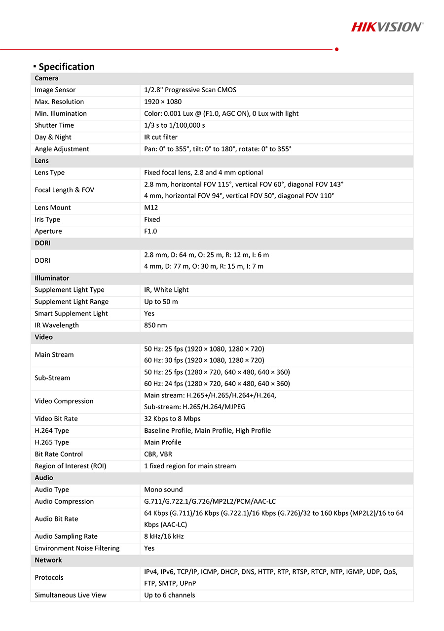 HIKVISION DS-2CD1T27G2H-LIU กล้องวงจรปิด IP CAMERA 2MP ColorVu with Smart Hybrid Light ภาพสีตลอด 24 ชั่วโมง มีไมค์ในตัว BY BILLIONAIRE SECURETECH DS-2CD1T27G2H-LIU