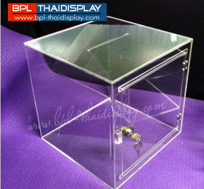 กล่องอะครีลิค หย่อนคูปองชิงโชค ขนาด 30 ซม./ประตูด้านหลัง