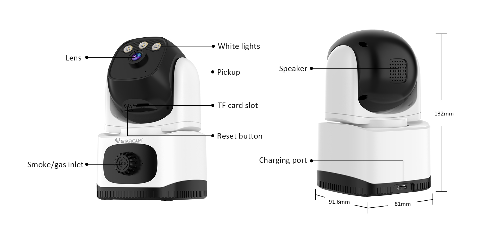 Vstarcam CS995M กล้องวงจรปิดระบบ IP WIFI 3 MP Color Night Vision มีไมค์และลำโพงในตัว แจ้งเตือนควัน BY BILLIONAIRE SECURETECH CS995M