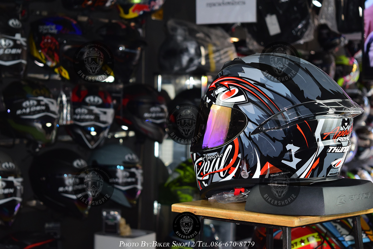 หมวกกันน็อค REAL รุ่น THUNDER สี Black-Grey