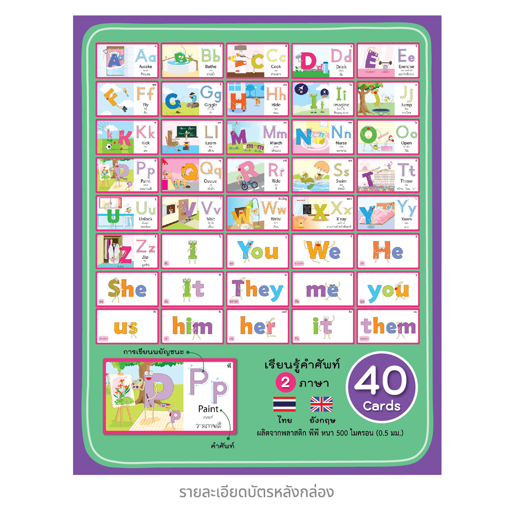 บัตรคำ Flashcards ชุดคำกริยา Verbs ET-333