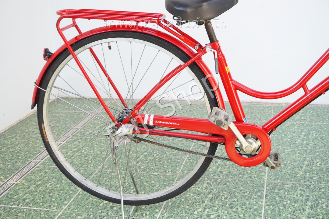 จักรยานแม่บ้านญี่ปุ่น - ล้อ 27 นิ้ว - เกียร์ 6 สปีด - สีแดง [จักรยานมือสอง]