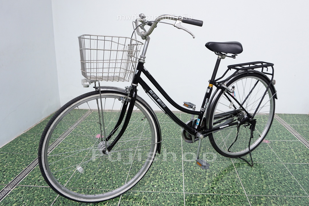 จักรยานแม่บ้านญี่ปุ่น - ล้อ 27 นิ้ว - ไม่มีเกียร์ - ไฟหน้าอัตโนมัติ - Maruishi - สีดำ [จักรยานมือสอง]