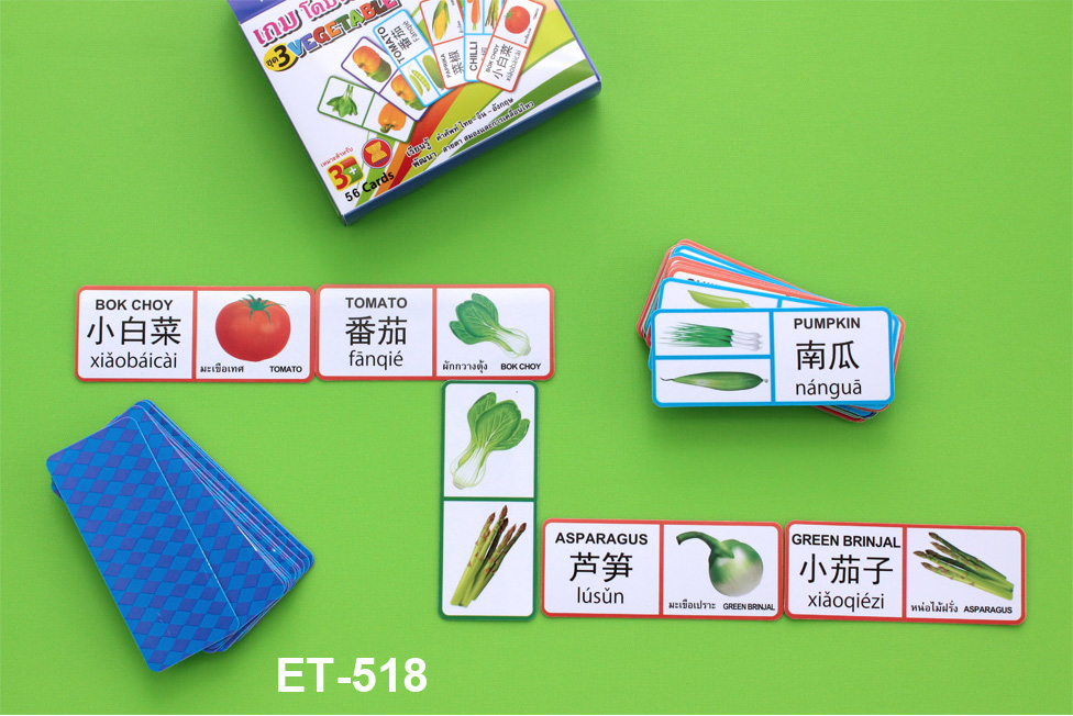 เกมโดมิโน เกมการศึกษาชุดคำศัพท์ 3ภาษา ไทย-จีน-อังกฤษ ET-518