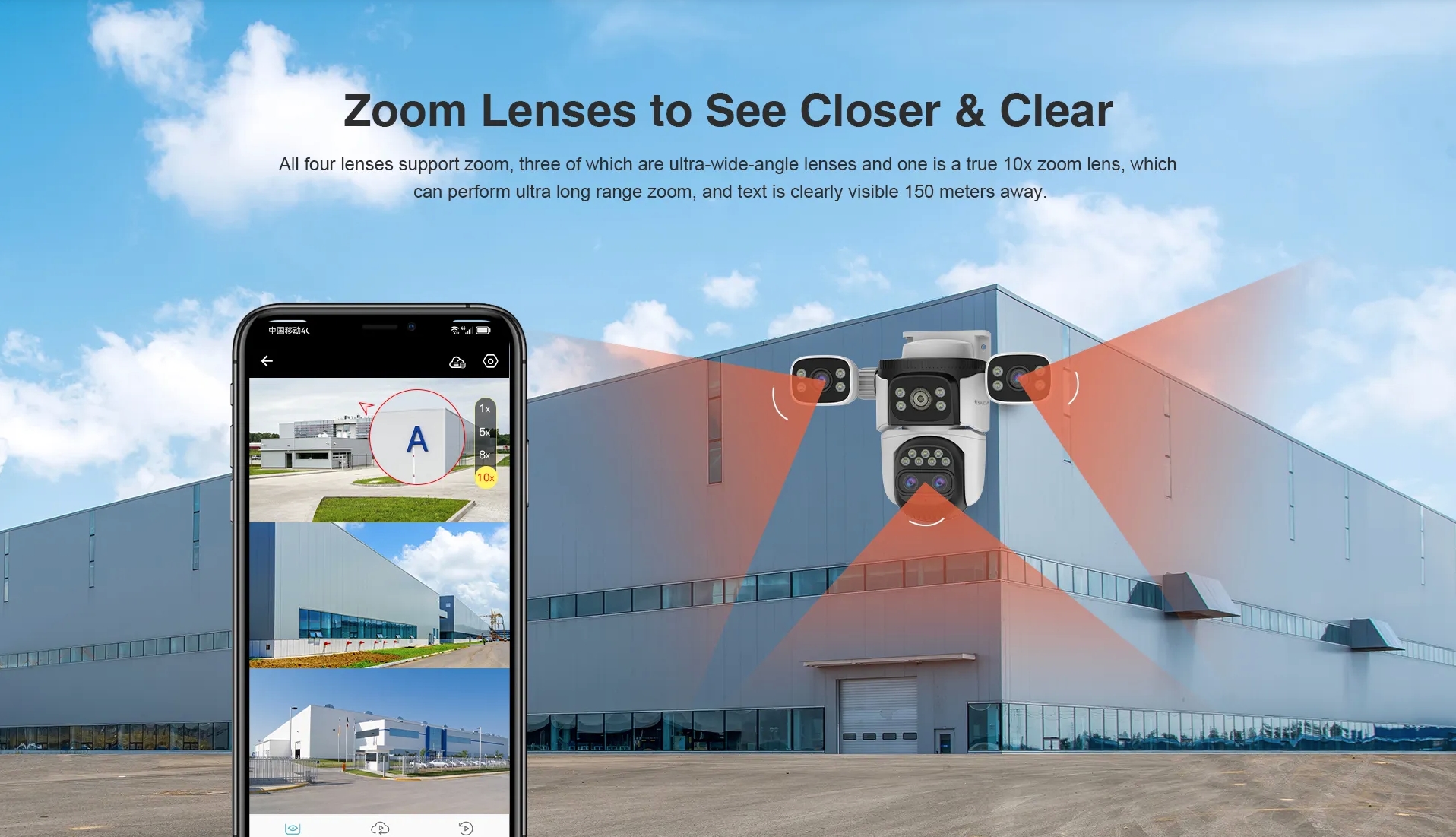 Vstarcam CS621ZS กล้องวงจรปิดระบบ IP WIFI 2+2+2+2 MP กล้อง 4 เลนส์ Color Night Vision มีไมค์และลำโพงในตัว ติดตั้งภายนอกได้ BY BILLIONAIRE SECURETECH CS621ZS