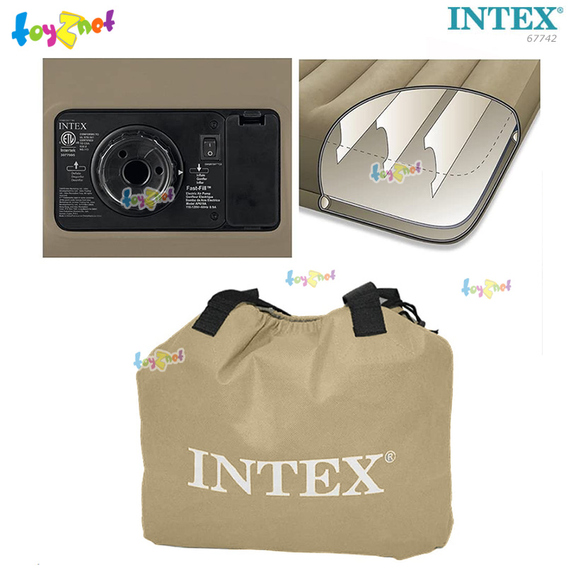 Intex Pillow Rest Mid-Rise Airbed 3.5ft (Twin) 99x191x38 cm w/Built-In Elec. Pump no.67742