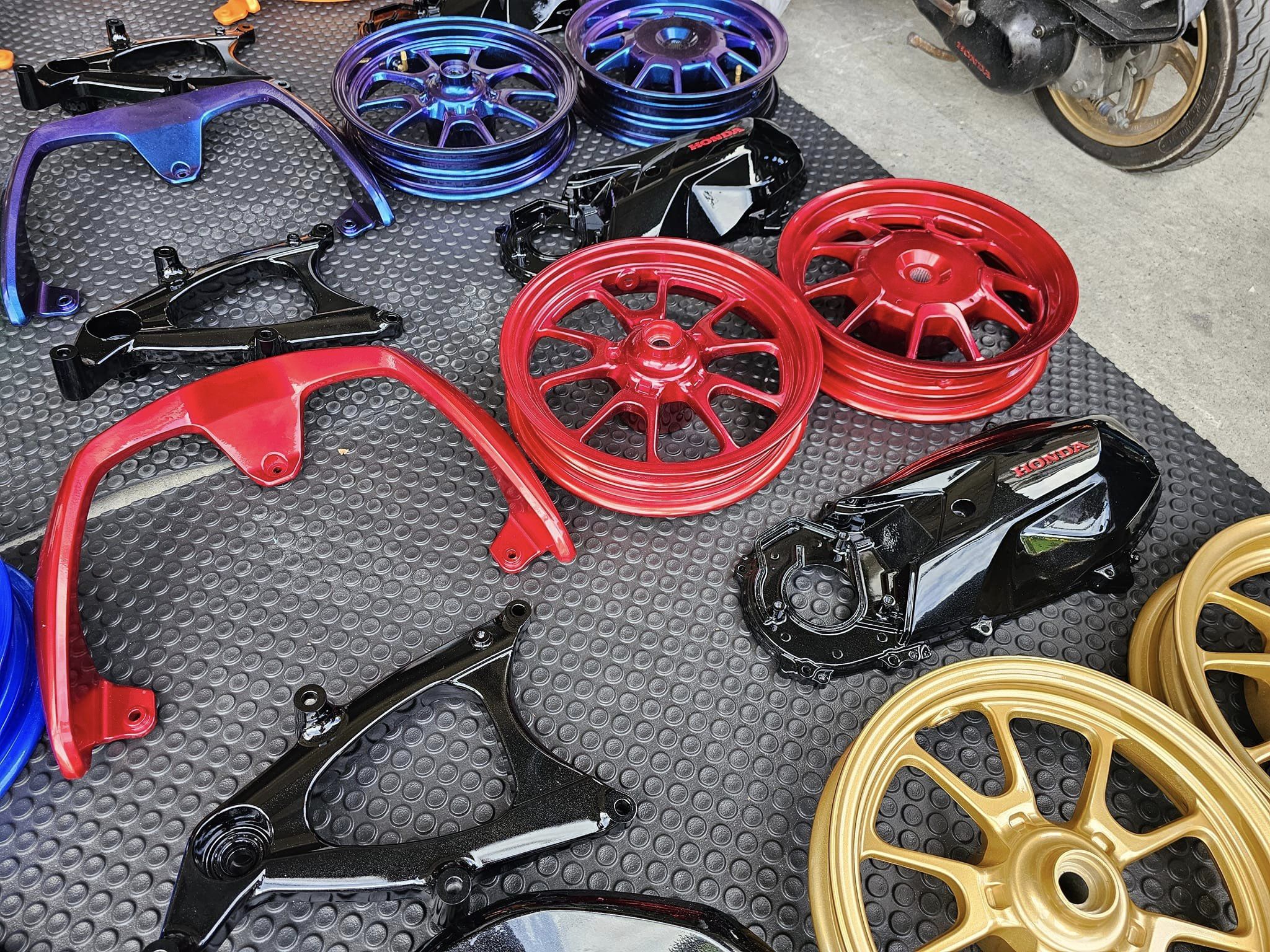 ล้อ-จับหลัง-แคร้-สวิงอาร์ม ทำสี พร้อมสับ Honda Giorno+