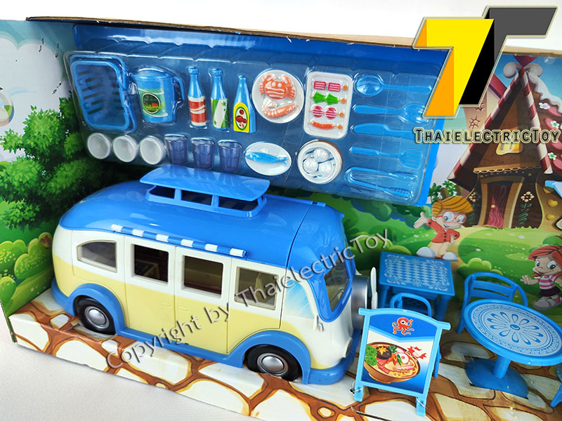 ของเล่น ชุดรถตู้โฟล์ค ขายซีฟู้ด แบบ street food