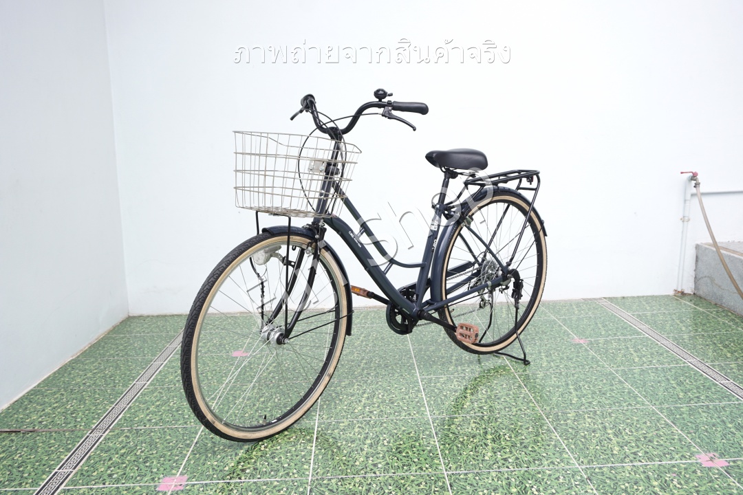 จักรยานแม่บ้านญี่ปุ่น - ล้อ 27 นิ้ว - เกียร์ 6 สปีด - ไฟหน้าอัตโนมัติ - สีน้ำเงิน [จักรยานมือสอง]