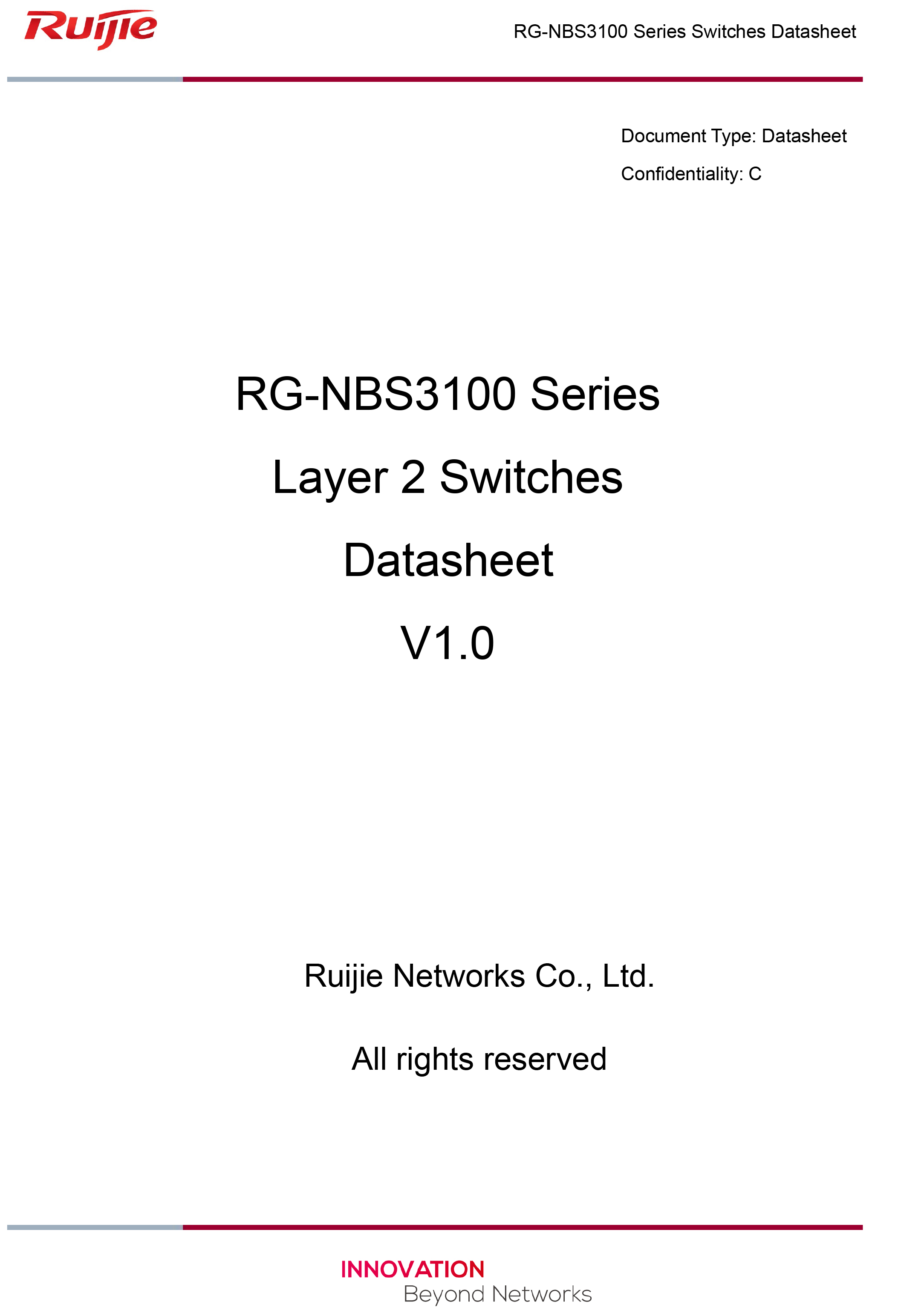 RUIJIE RG-NBS3100-8GT2SFP / 10 Port Gigabit Cloud Manage Switch Layer 2, 8 Port Gigabit + 2 Port SFP BY BILLIONAIRE SECURETECH RG-NBS3100-8GT2SFP