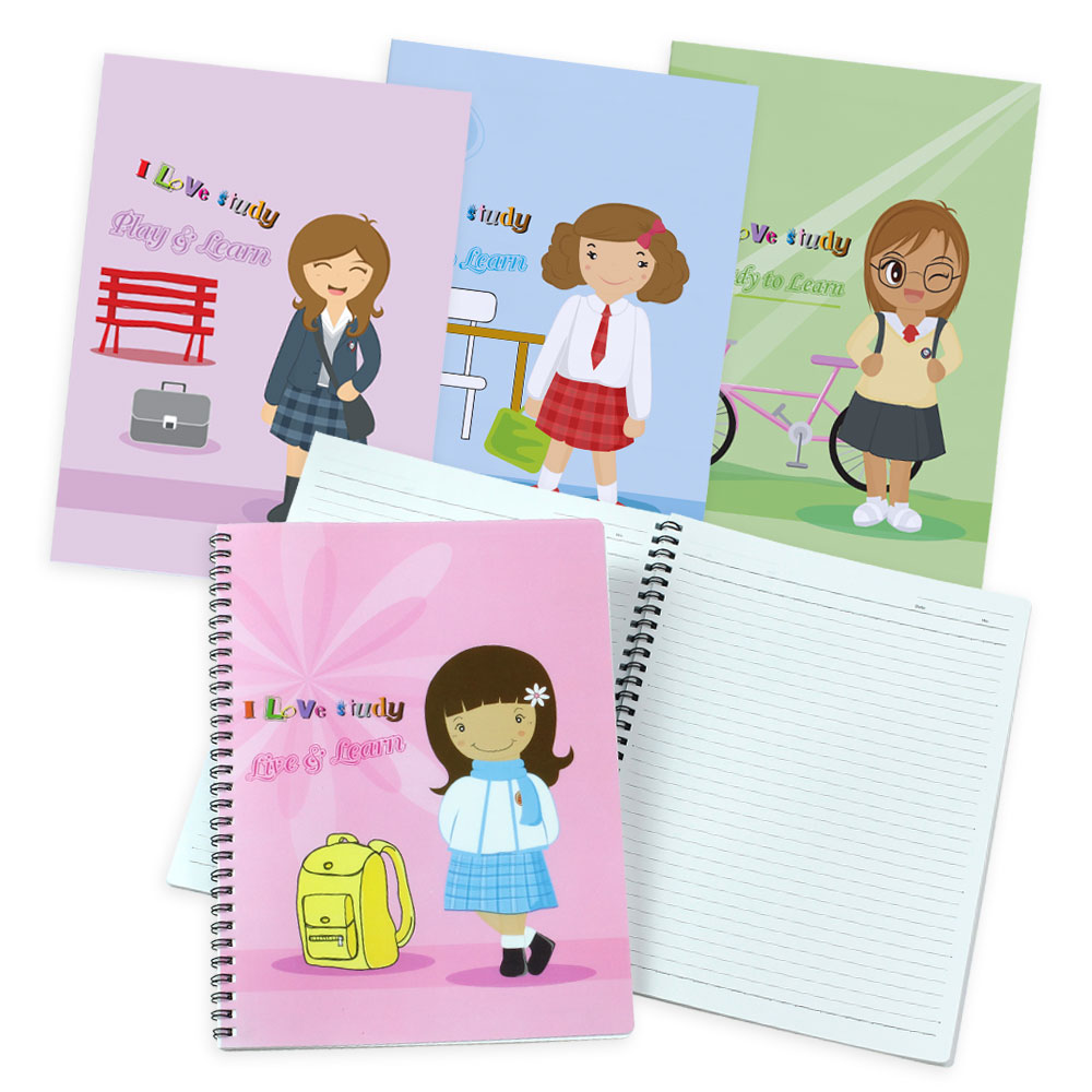Writing Notebooks B5 with PP Covers I Love Study
