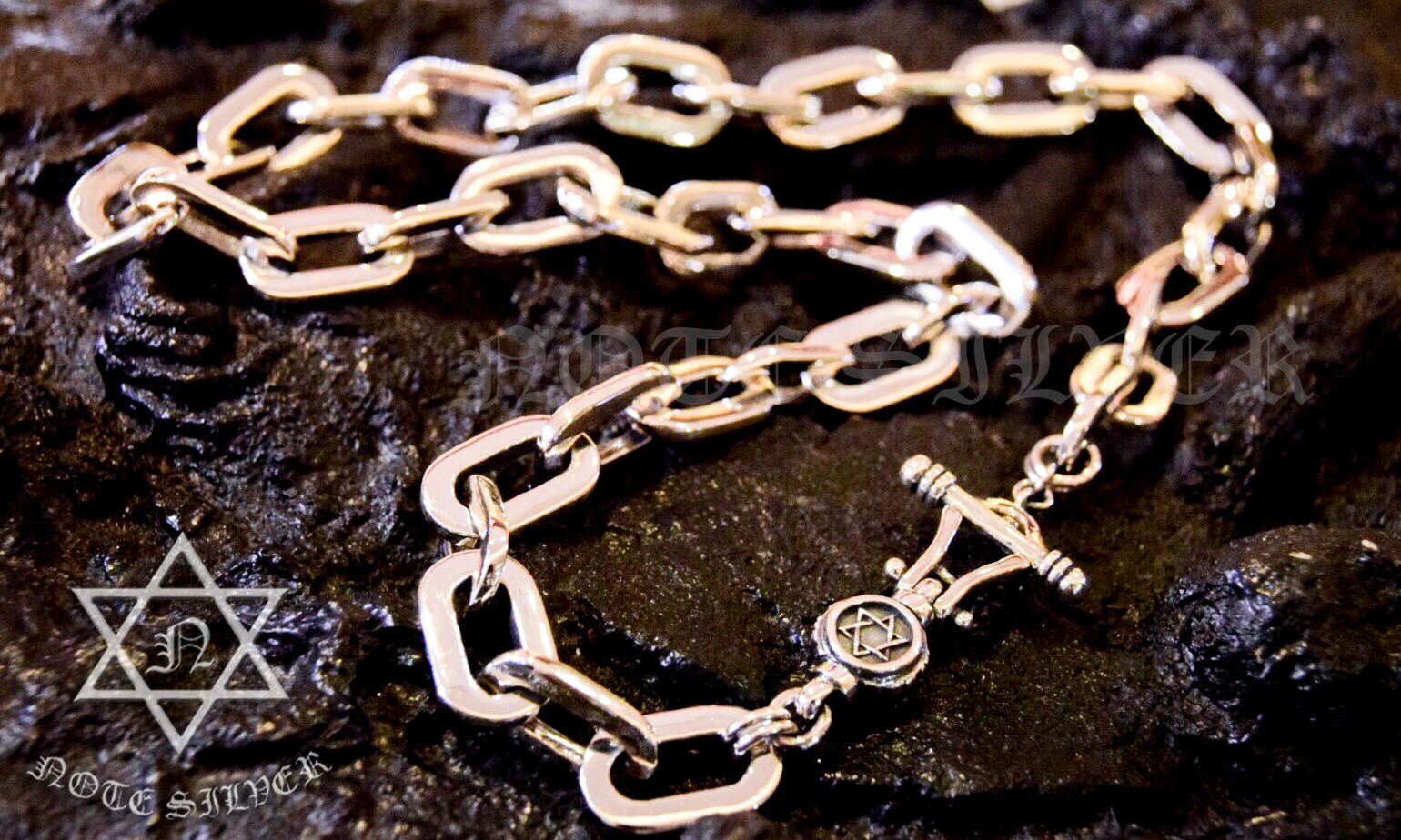 สร้อยคอเงินแท้ ลายโซ่คลาสสิค Classic Chain Link with Star of David T-Bar - 20" NSNL1332