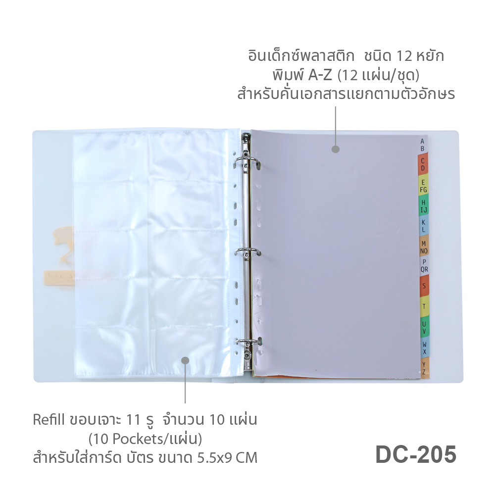 3 Rings Binder Card Book A4 with Card Pockets and Dividers