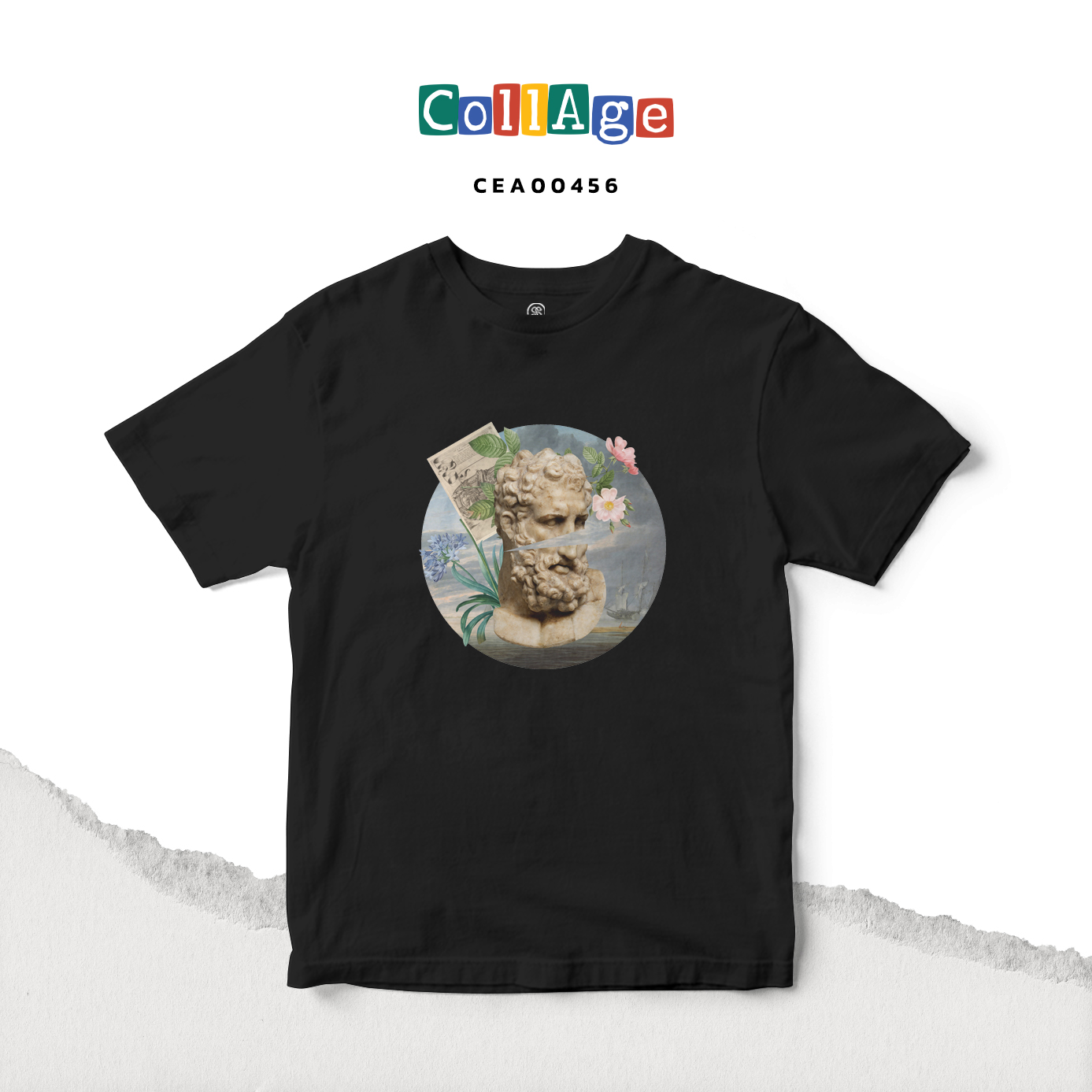 เสื้อยืด พิมพ์ลาย T-SHIRT Collage Dominic I CEA00456 สีดำ #เสื้อยืด #Collage #SHOPTER