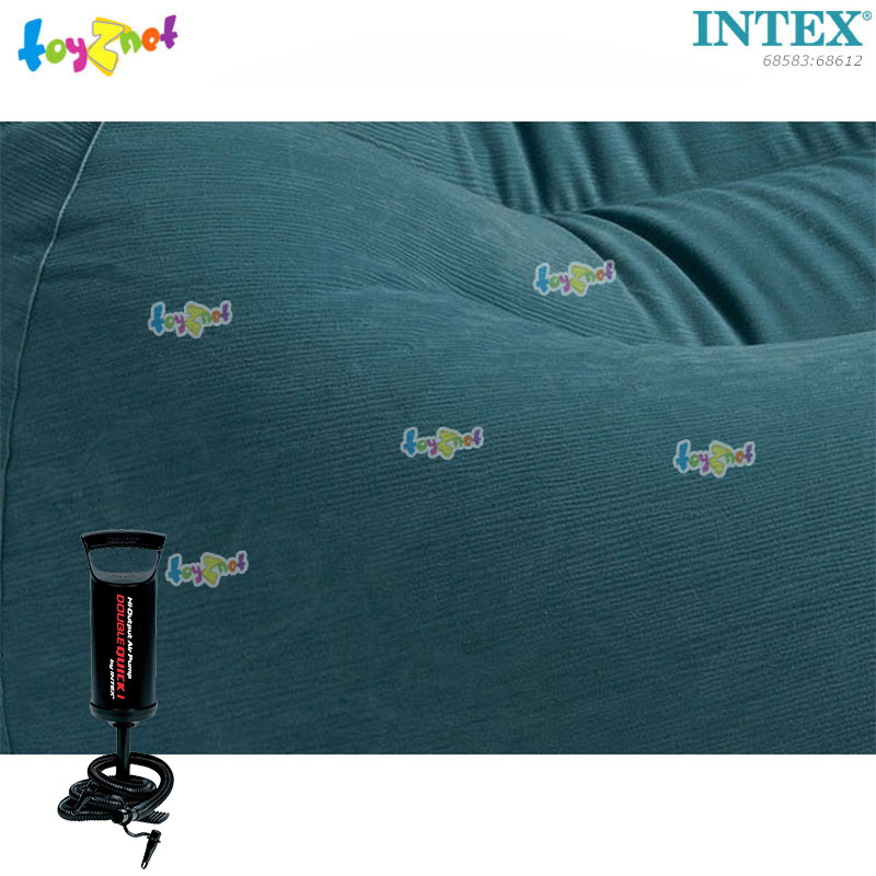 Intex Deluxe Beanless Bag Chair - Classic Teal 1.22x1.27x0.81 m. no.68583 + Double Quick I Air Pump