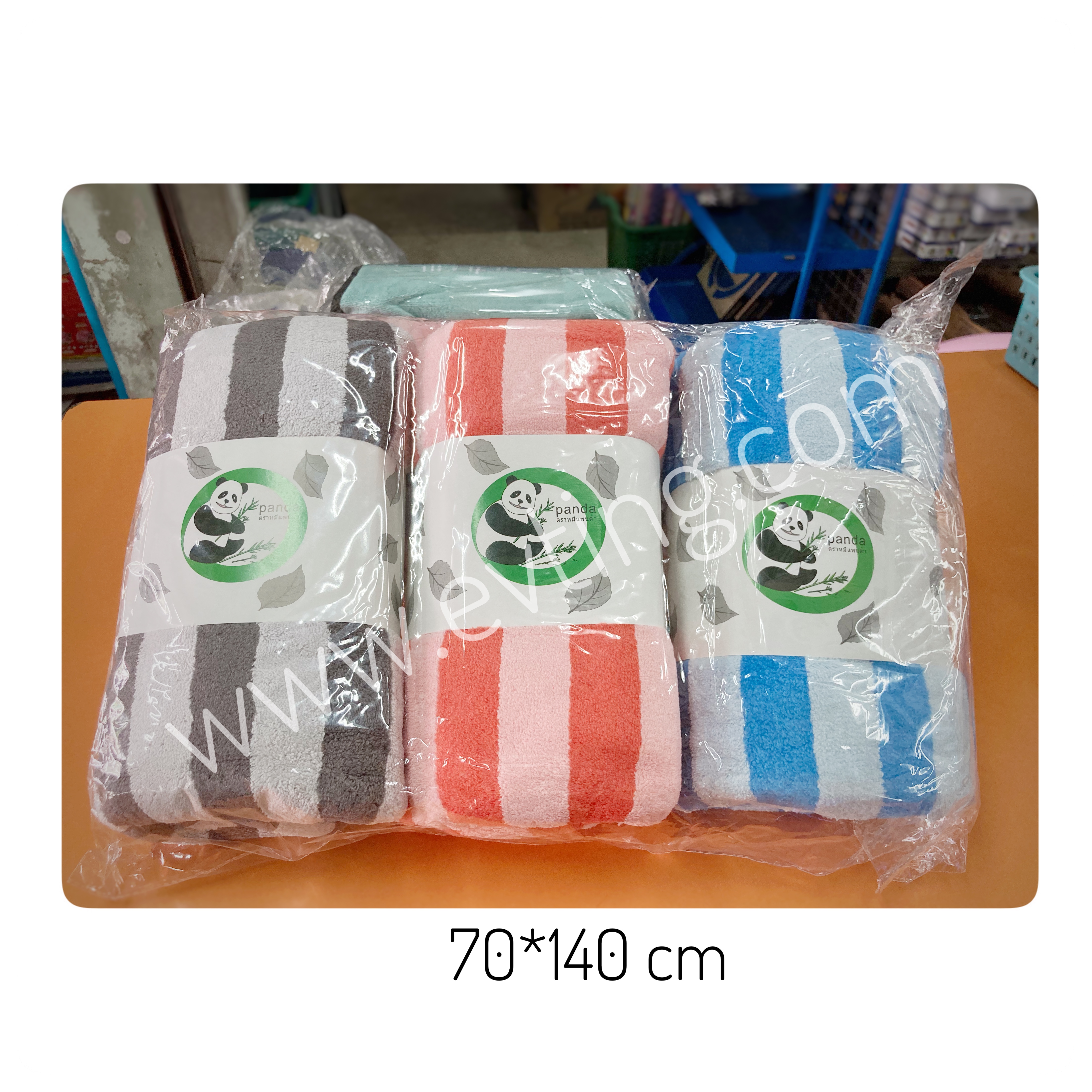 ผ้าขนหนู ขนเป็ด 70*140 ลายริ้วหวาน
