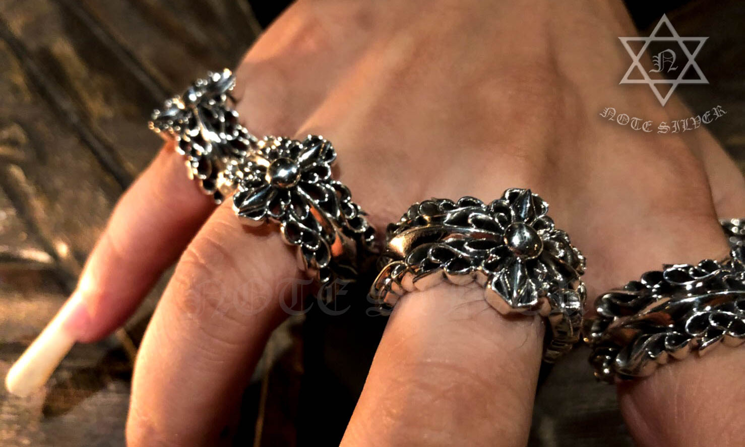 แหวนเงินแท้สไตล์โกธิค The Gothic Lover Filigree Sterling Silver 925 NSRG1974