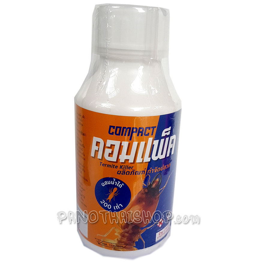 น้ำยากำจัดปลวก น้ำยาฆ่าปลวก น้ำยาฉีดปลวก คอมแพ็ค หัวเชื้อน้ำยากำจัดปลวก ขนาด 500 มิลลิลิตร ผสมน้ำใช้ได้ 200 เท่า ขนาดประหยัดไม่งั้อช่างฉีดปลวก