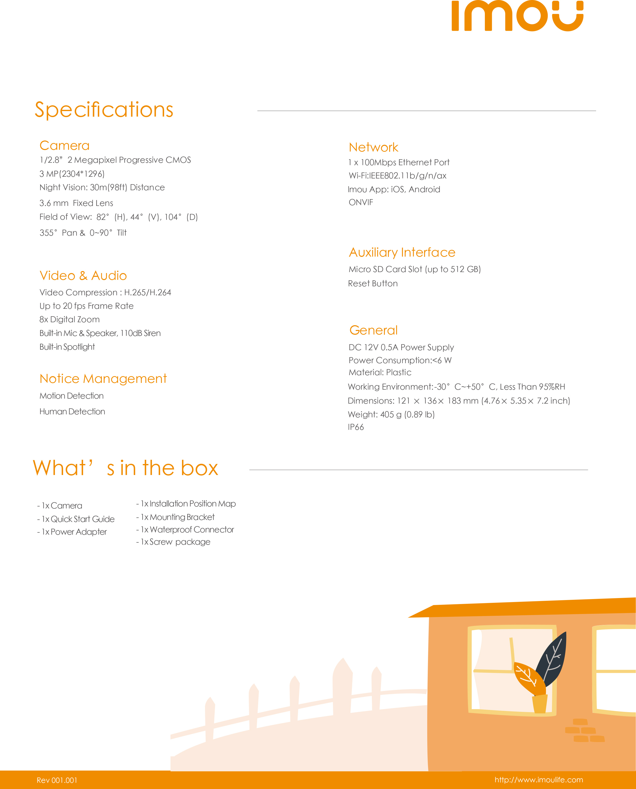 IMOU IPC-S31FEP : CRUISER SE+ 3MP กล้องวงจรปิดระบบ IP WIFI 3 MP มีไมค์และลำโพงในตัว ภาพเป็นสีตลอด 24 ชม. ติดตั้งภายนอกได้ BY BILLIONAIRE SECURETECH IPC-S31FEP