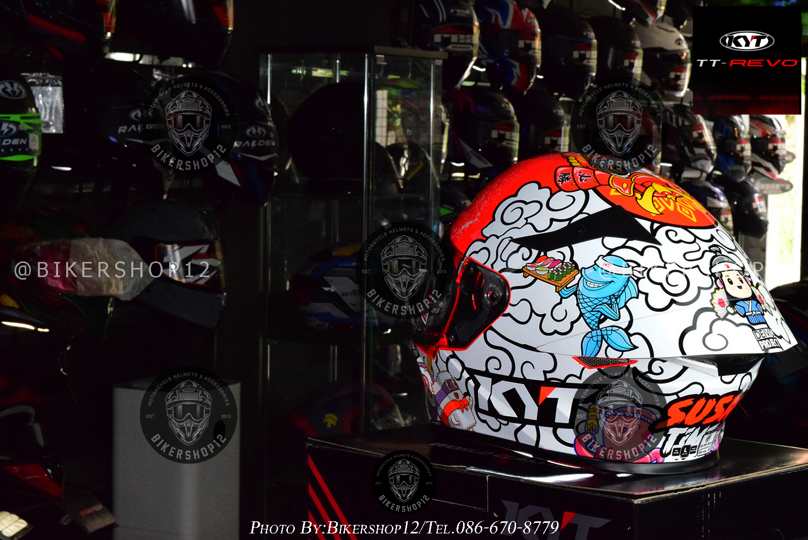 หมวกกันน็อคKYT รุ่น TT-REVO SUSHI TIME