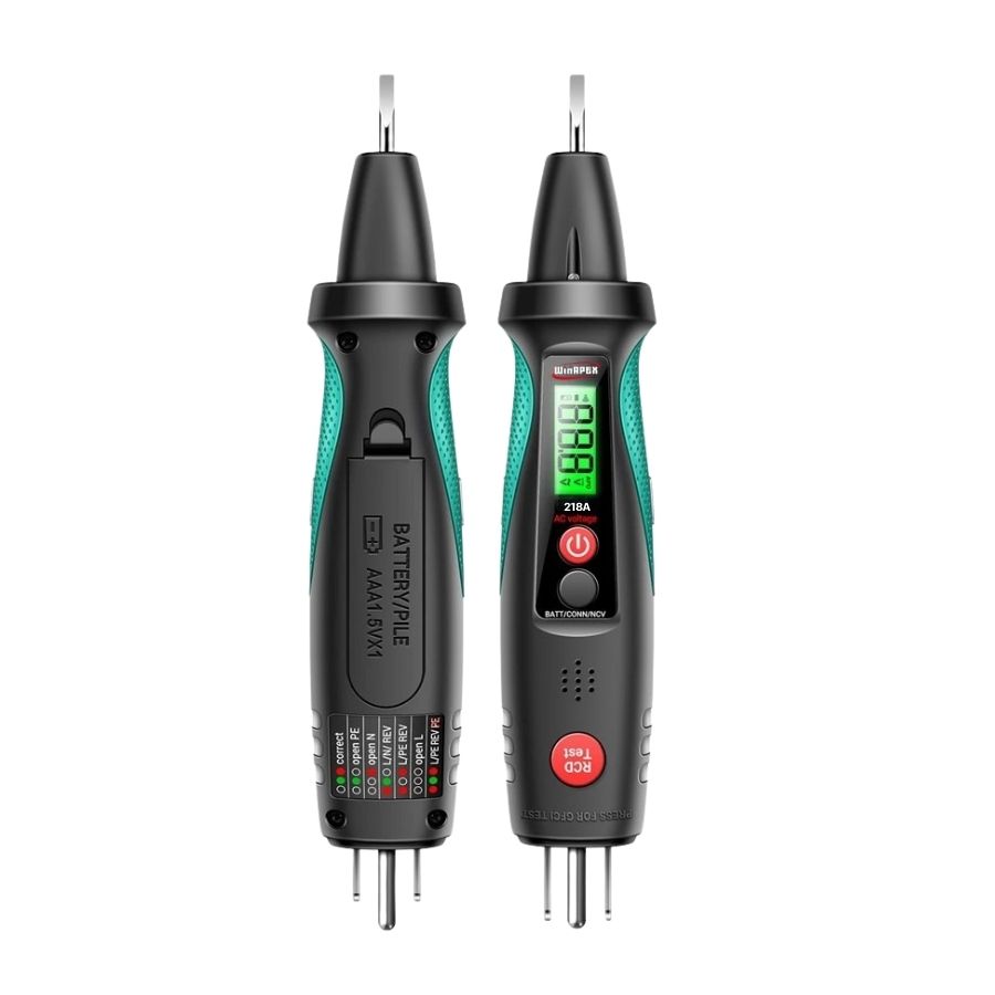 WinAPEX เครื่องวัดไฟ 2 IN 1 | 218A อุปกรณ์ทดสอบไฟฟ้า แรงดันไฟฟ้า ตรวจจับขั้วไฟฟ้า การรั่วไหล