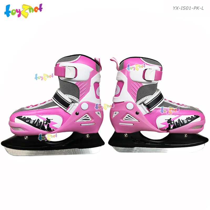 Toyznet ส่งฟรี รองเท้าสเก็ตน้ำแข็ง สีชมพู Size L (39-42) รุ่น YX-IS01-PK-L