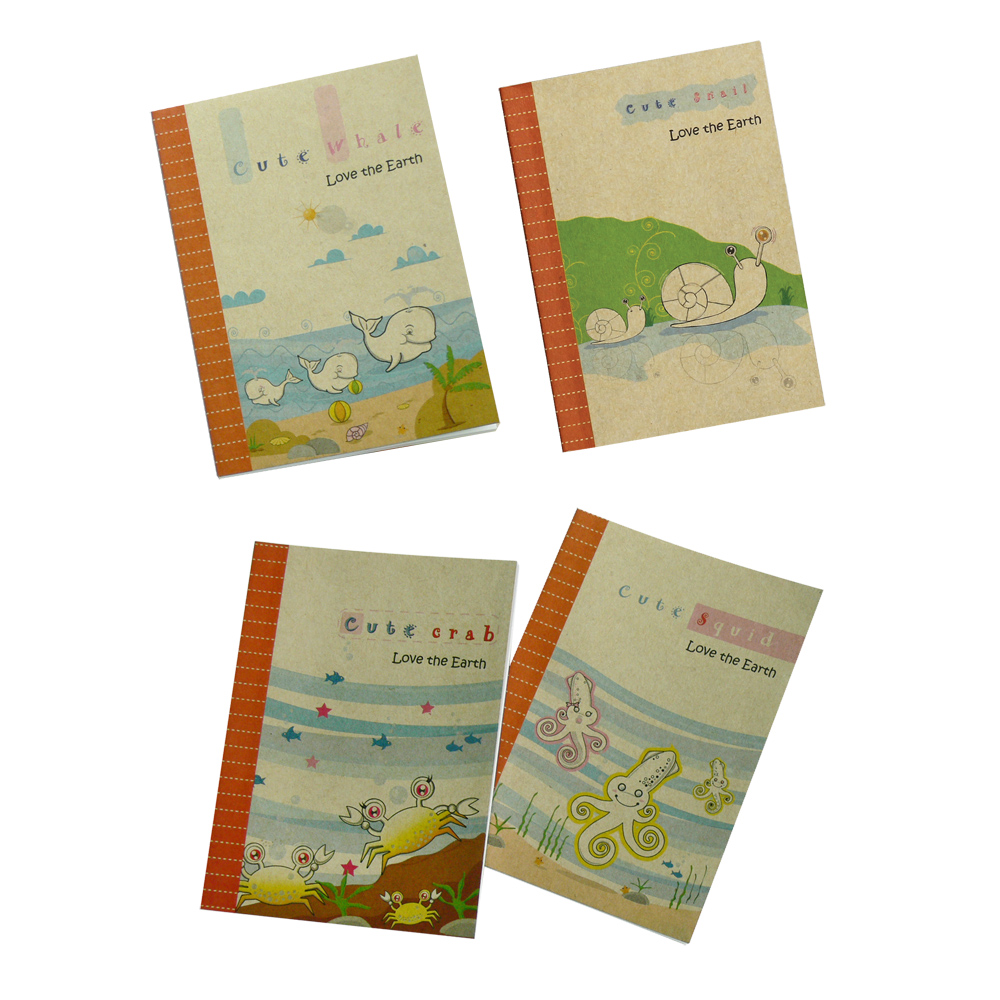 สมุดเขียน A7 ปกกระดาษคราฟท์ ลายรักษ์โลก