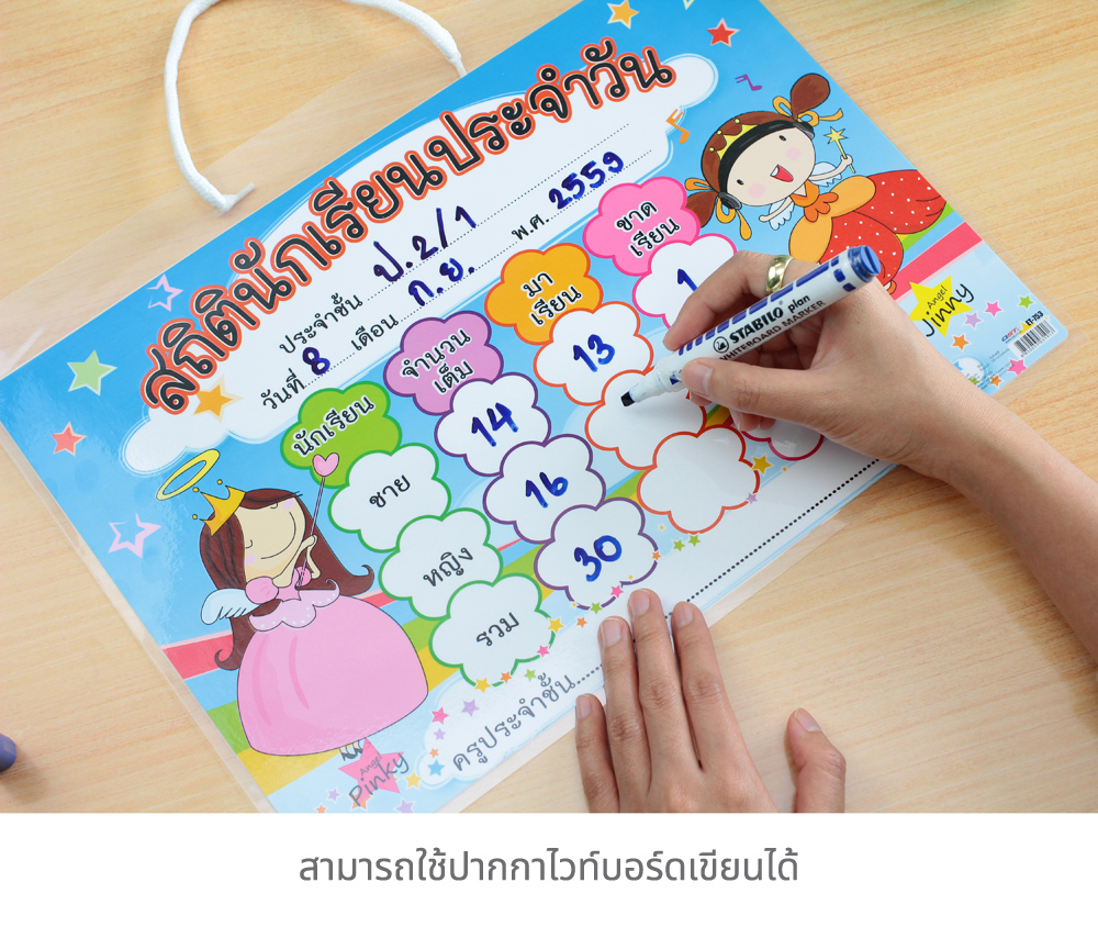 บอร์ดสถิตินักเรียน พิมพ์ลาย ชุด1