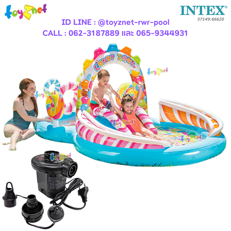 Intex Candy Zone Play Center 2.95x1.91x1.30 m no.57149 + Quick-Fill Elec. Air Pump