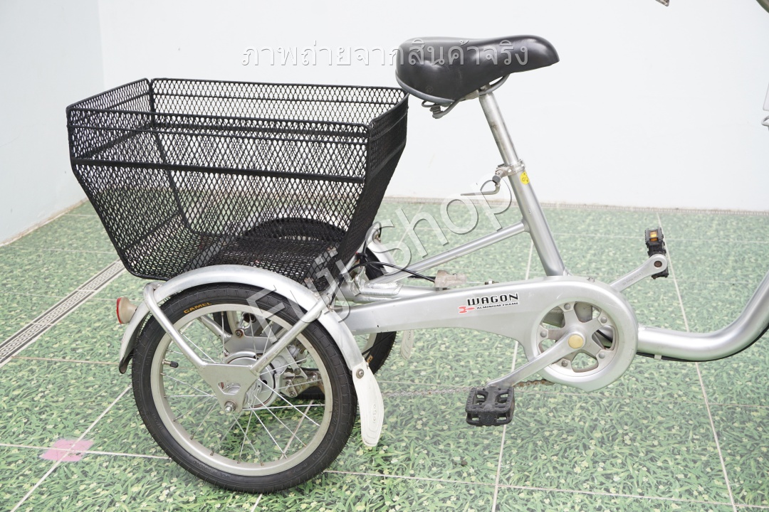 จักรยานสามล้อญี่ปุ่น - ล้อ 18/16 นิ้ว - มีเกียร์ - อลูมิเนียม - Bridgestone - สีเงิน [จักรยานมือสอง]
