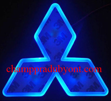โลโก้มีไฟ MITSUBISHI LANCER EX 09-16 LED แสงสีฟ้า (ด้านหลัง)