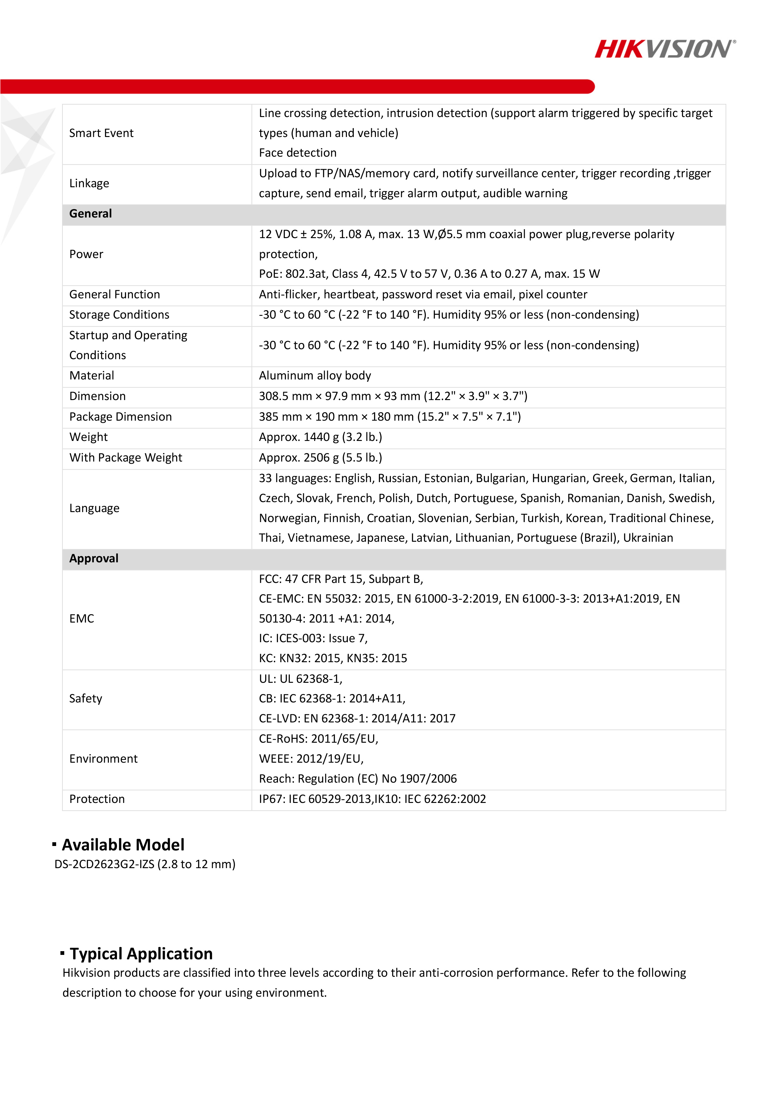 HIKVISION DS-2CD2623G2-IZS (2.8-12 mm.) กล้องวงจรปิดระบบ IP 2 ล้านพิกเซล Acusense เลนส์ซูมได้ IR 60 M. BY BILLIONAIRE SECURETECH DS-2CD2623G2-IZS