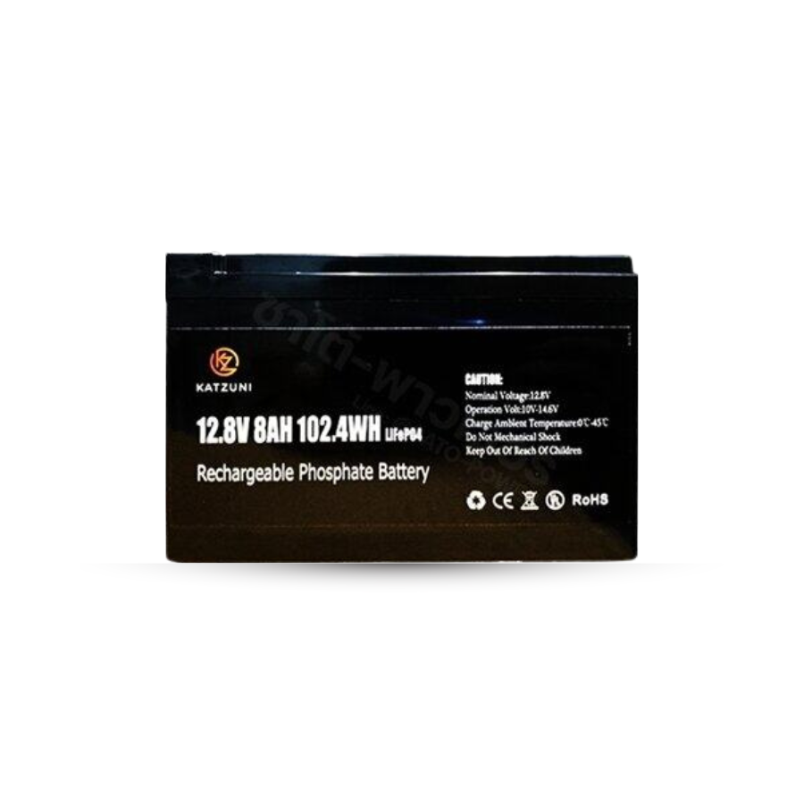 แบตเตอรี่ลิเธียมไอออนฟอสเฟส / Rechargeable Phosphate Battery 12.8V 8Ah 102.4WH แบตเตอรี่ ลิเทียม ไอออน ฟอสเฟส แบตลิเทียม