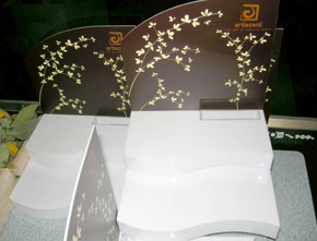 ถาดวางเครื่องสำอางแบบ 2 ชั้นพร้อมกล่องใส่โบรชัวร์