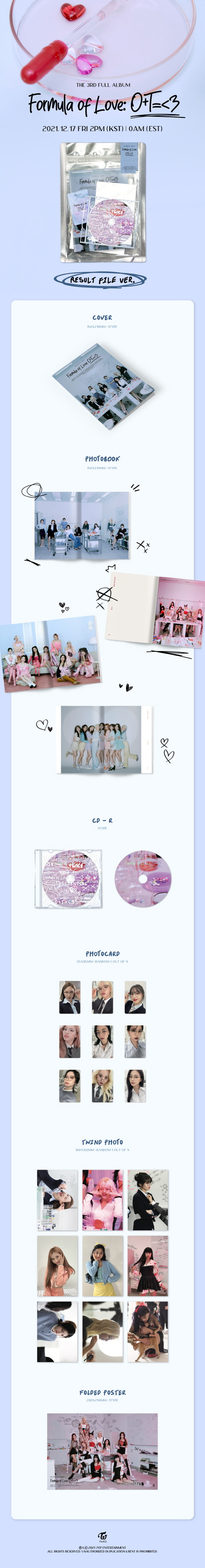 [PRE-ORDER] TWICE - 3rd Album "Formula of Love: O+T=<3" (Result File Ver.)