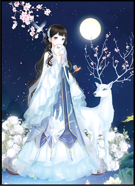 lady-1138 *สินค้าหมด* ชุดปักครอสติช ลายเจ้าหญิงกวางขาว (ปักเต็มผืนผ้า ไม่มีเดินเส้น ผ้า11CTพิมพ์ลาย ปัก 3 เส้นเล็ก) ขนาด 50*73 ซม.ผ้าครอสติช 11CTพิมพ์ลายปักบนผ้า ไหมคอตตอน 42 สี ผังลาย เข็ม