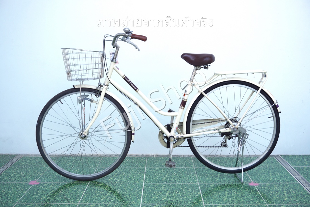 จักรยานแม่บ้านญี่ปุ่น - ล้อ 27 นิ้ว - มีเกียร์ - สีขาว [จักรยานมือสอง]