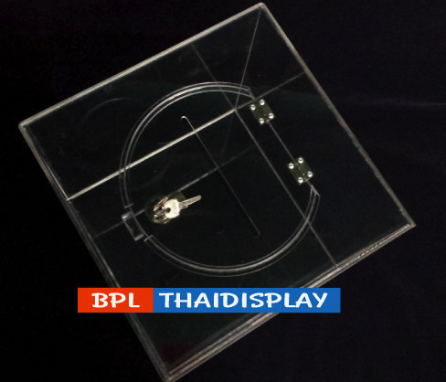 กล่องจับรางวัลอะครีลิค รุ่นฝาบน-รูหยอดบน ขนาด25cm.