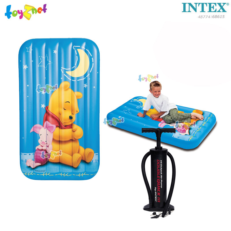 Intex Winnie The Pooh Kid Airbed no.48774 + Double-Quick III Hand Pump