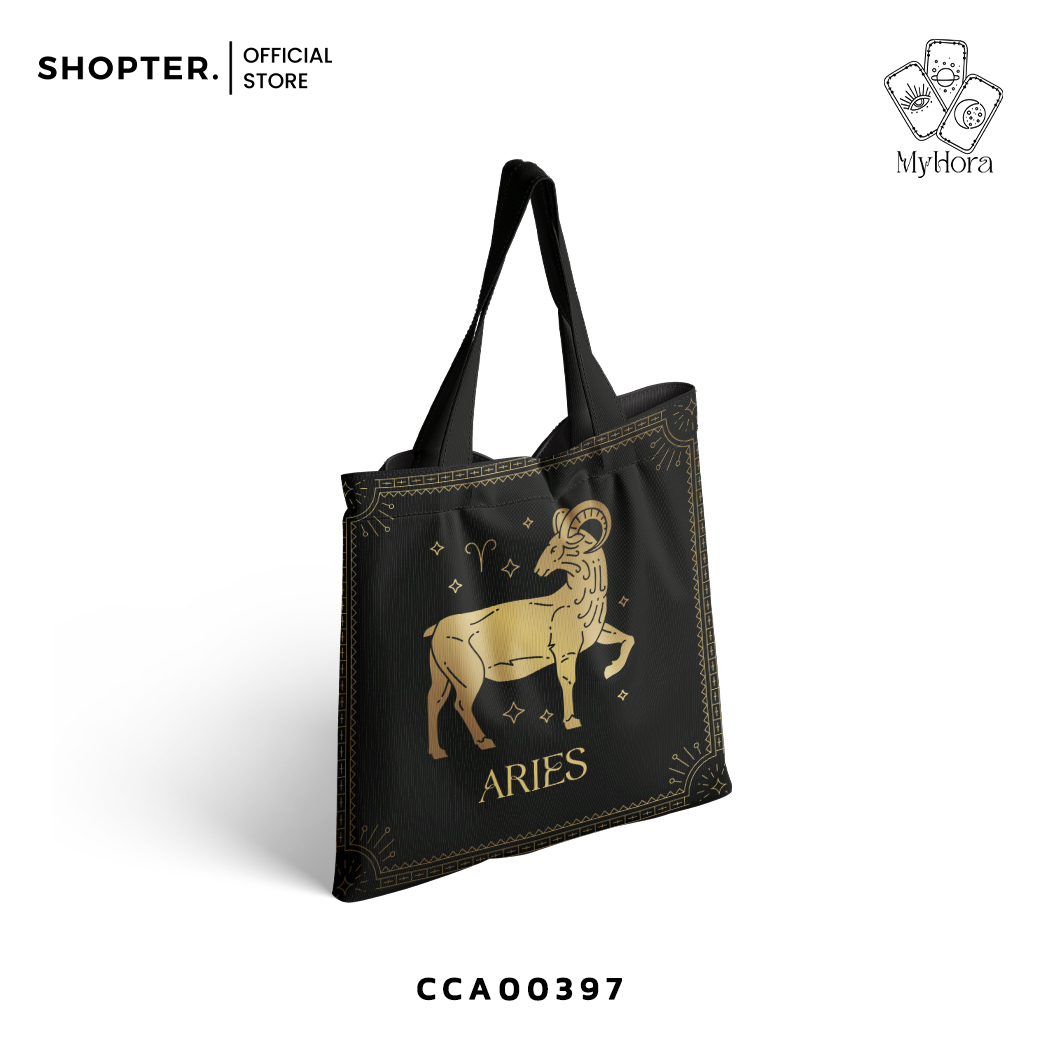 กระเป๋า ลาย Aries (ราศีเมษ) 🐐 The Zodiac Collection 😊 รหัส CCA00397 #MyHora #กระเป๋าผ้า