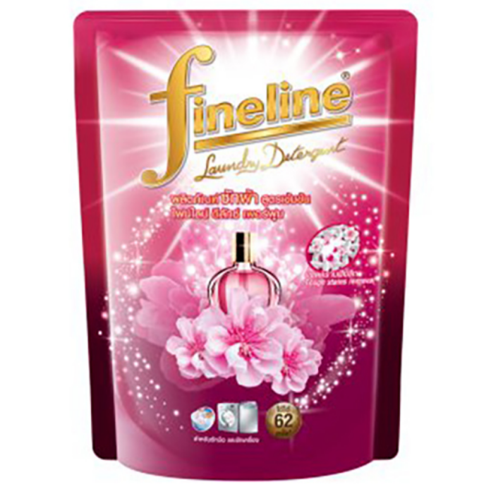 น้ำยาซักผ้า Fineline สูตรเข้มข้น ไฟน์ไลน์ ดีลักซ์ เพอร์ฟูม ชมพู 1250 มล.