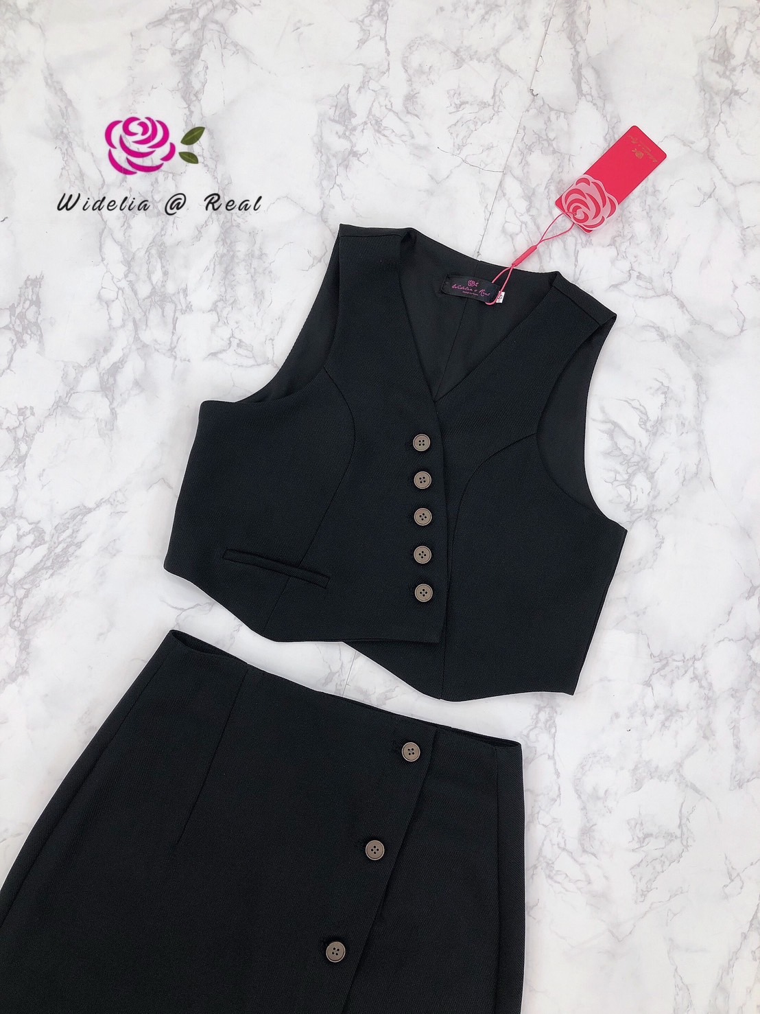 Korea Set เสื้อกับกระโปรงยาว เซ็ทนี้คัตติ้งเนี๊ยบมาก