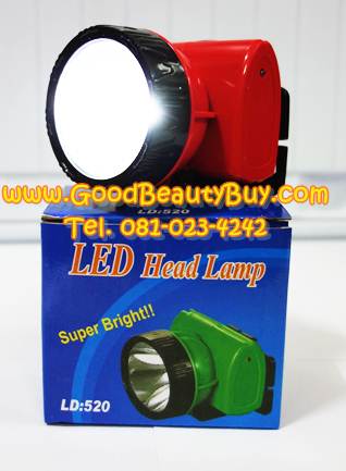 ไฟฉายคาดหน้าผาก LED 1 หลอด Super Bright รุ่น LD-520 ชาร์จไฟบ้านได้