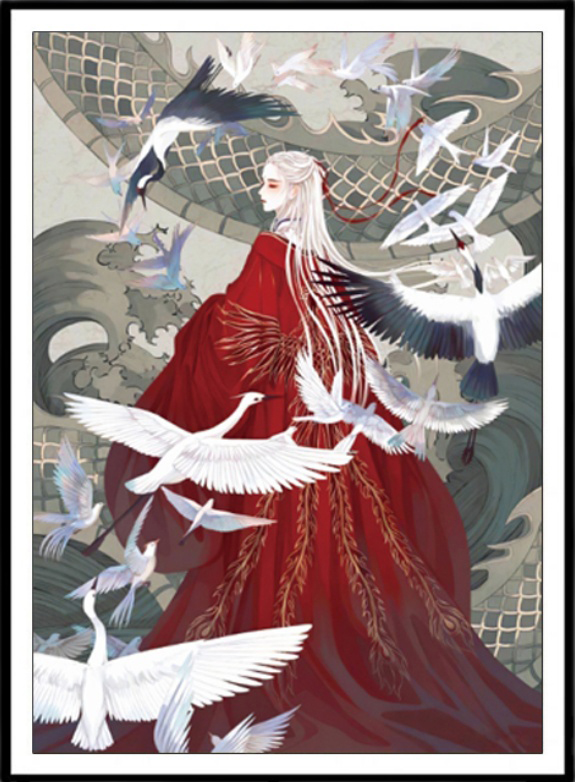 crane-1020 *สินค้าหมด* ชุดปักครอสติช ลายเจ้าชายนกกระเรียน (งานปักเต็มลาย ไม่มีเดินเส้น) ขนาด 50*66 ซม.ผ้าครอสติช 11CTพิมพ์ลายปักบนผ้า ไหมคอตตอน 30 สี ผังลาย เข็ม