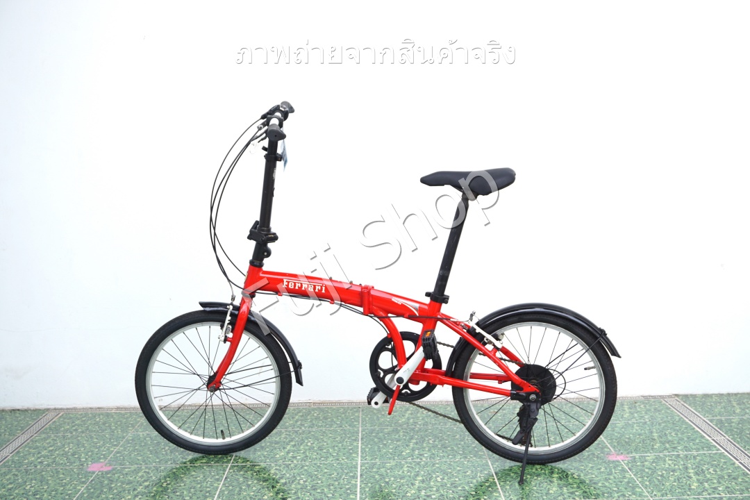 จักรยานพับได้ญี่ปุ่น - ล้อ 20 นิ้ว - มีเกียร์ - อลูมิเนียม - Ferrari Formula FD-D - สีแดง [จักรยานมือสอง]